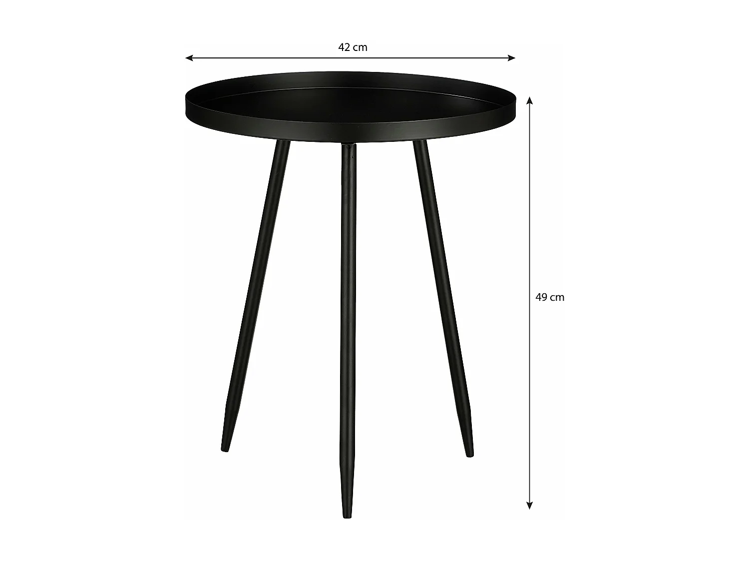 Table d'appoint en fer - 42 x 42 x 49 - Noir - FLORES
