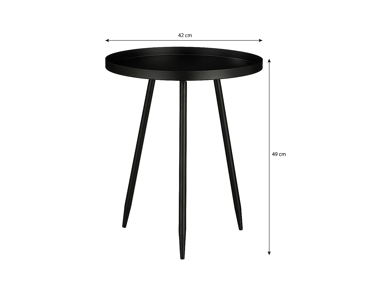 Beistelltisch aus Eisen - 42 x 42 x 49 - Schwarz - FLORES