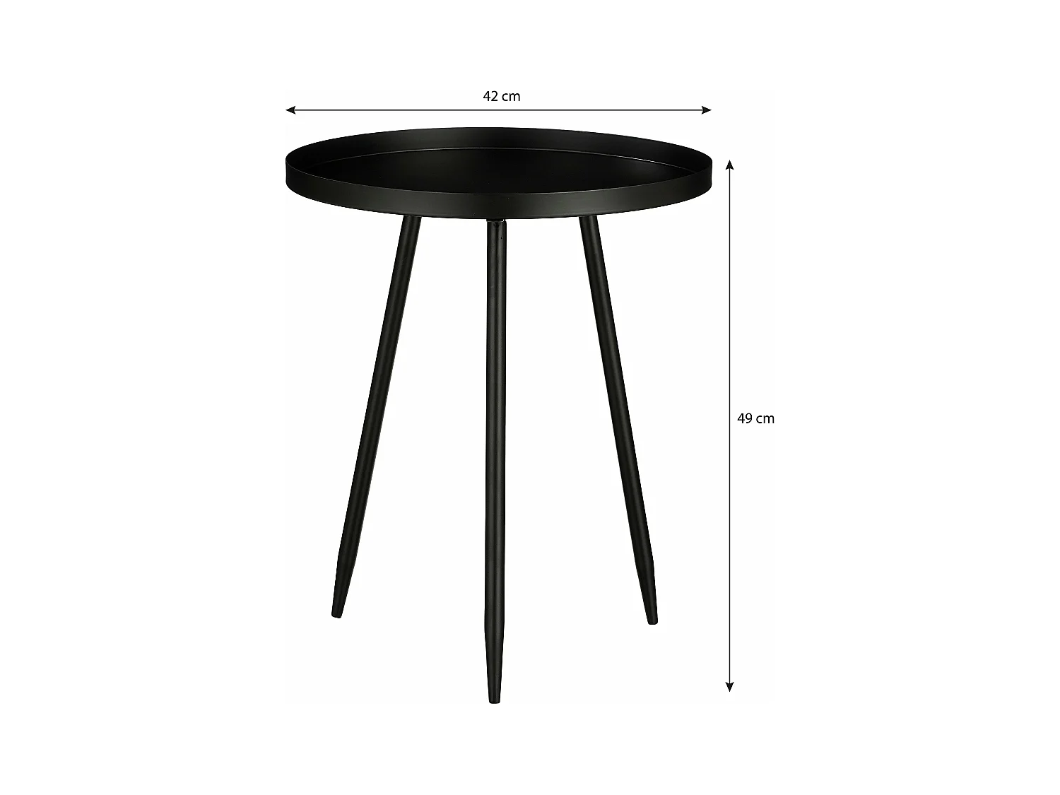 Beistelltisch aus Eisen - 42 x 42 x 49 - Schwarz - FLORES