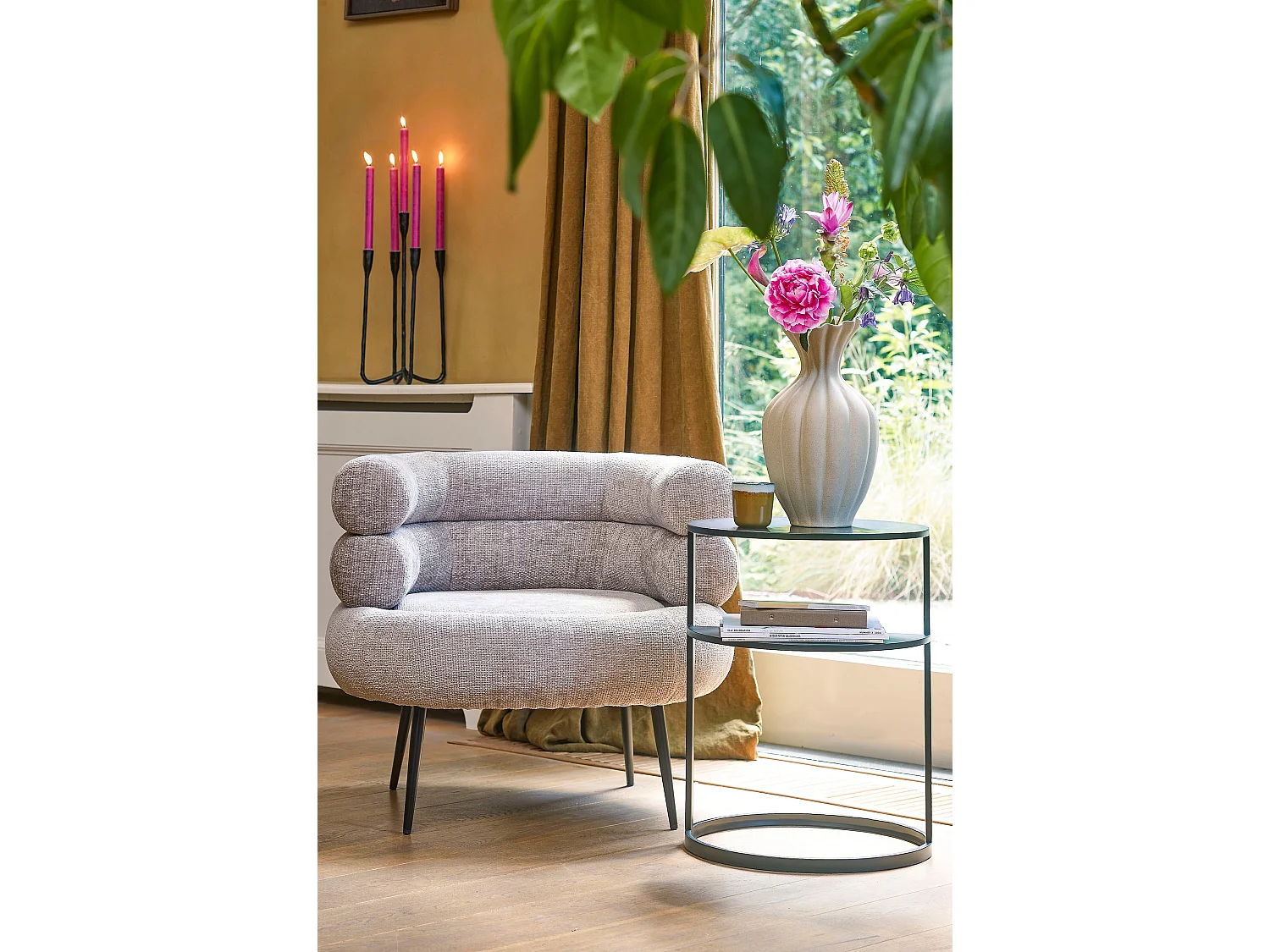 Mesa auxiliar de Hierro - 45 x 45 x 58 - Negro - NOAH