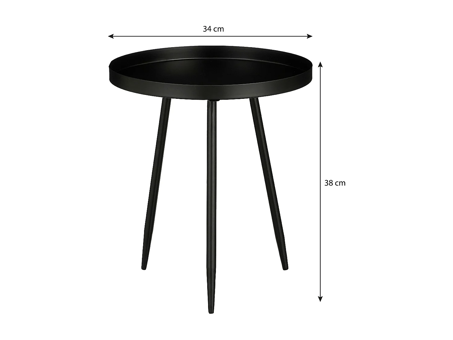 Table d'appoint en fer - 34 x 34 x 35 - Noir - FLORES