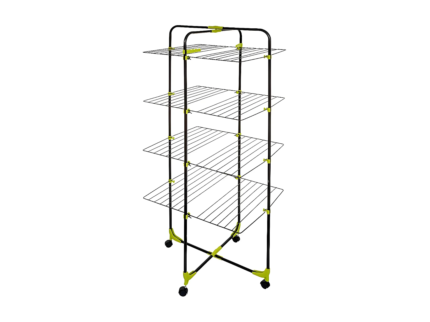 Etendoir à linge tour sur roulettes, 40 m d'étendage, noir, Mojav