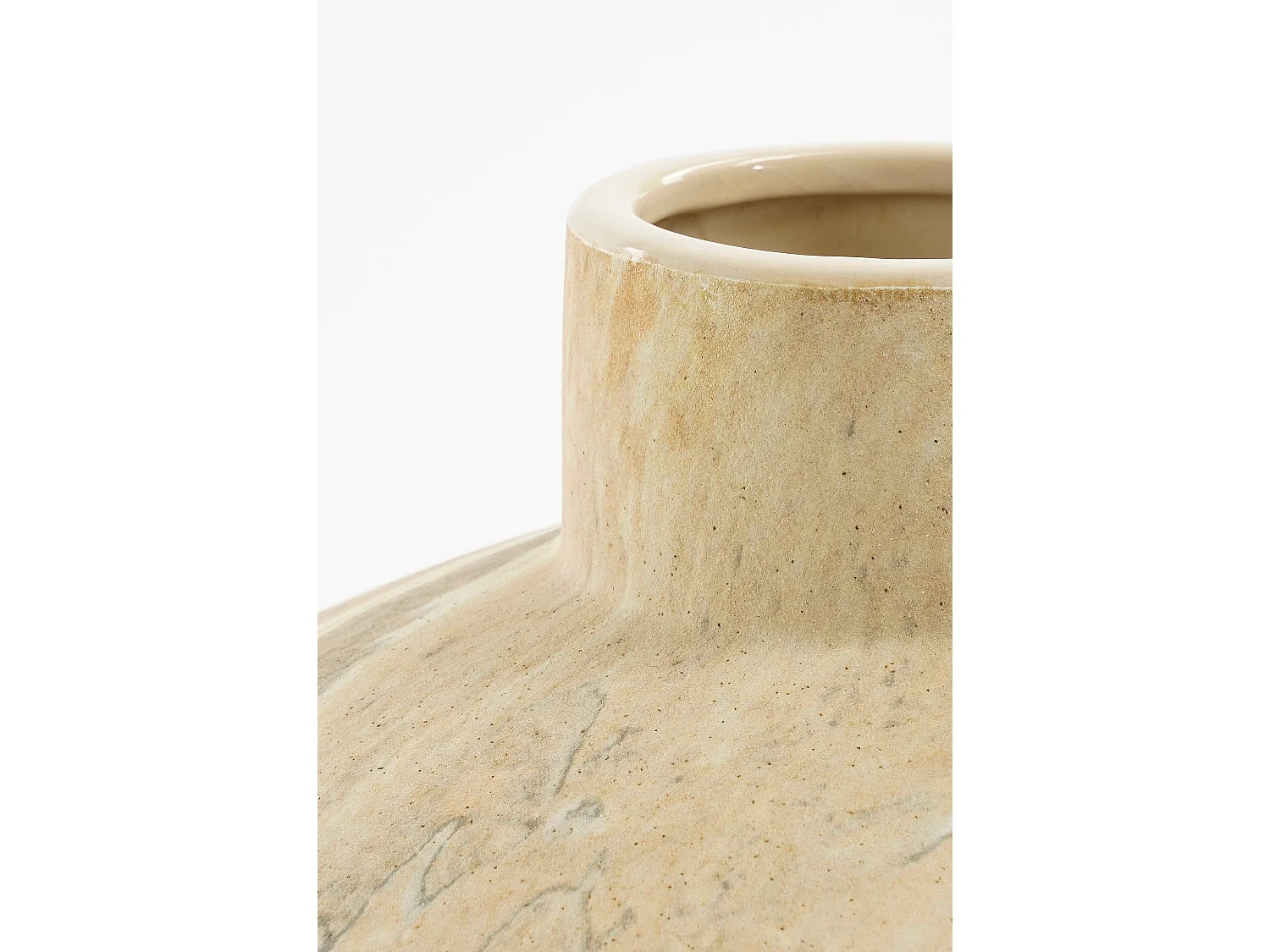 Vase aus Keramik - 32 x 28 x 27 - Beige - TRENTINO