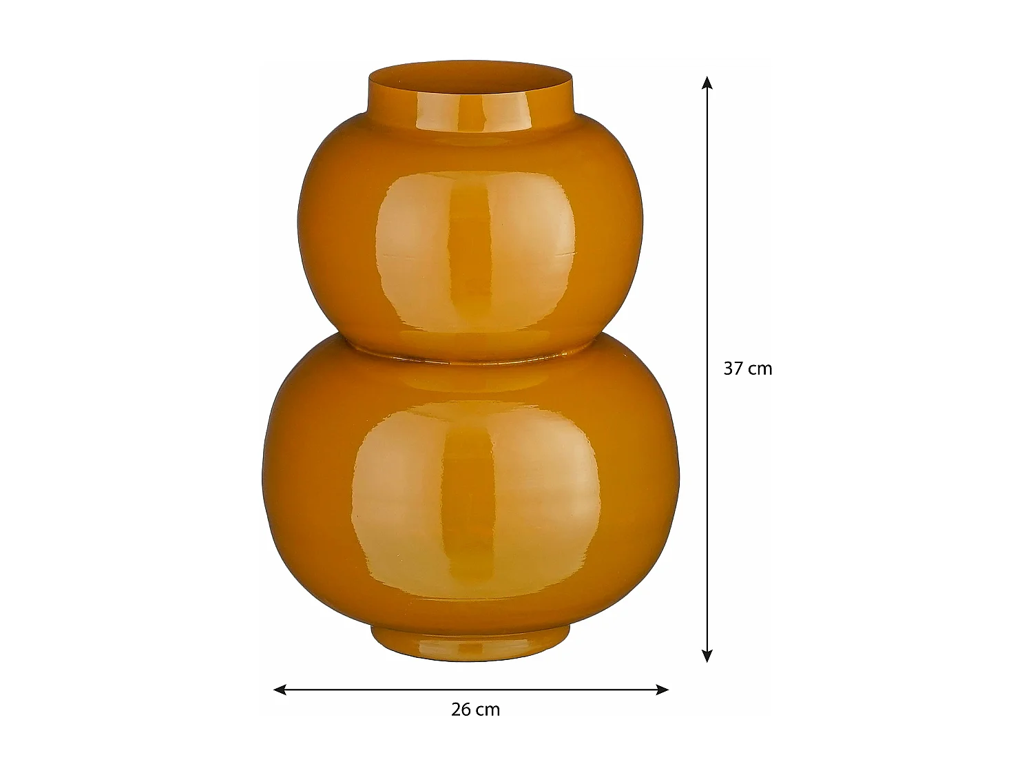 Vase en fer - 26 x 26 x 37 - Marron - BOYD