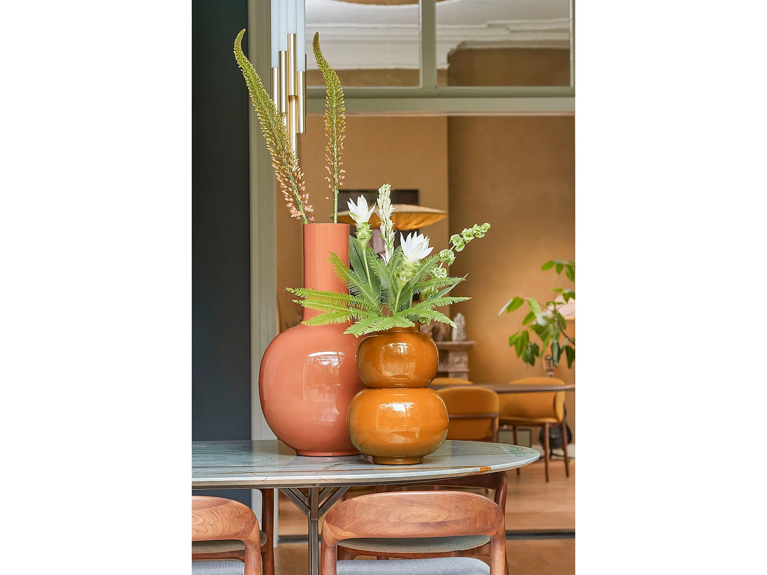 Jarrón de Hierro - 26 x 26 x 37 - Marrón - BOYD