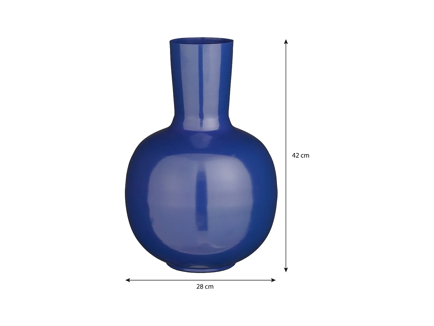 Vase en fer - 28 x 28 x 42 - Bleu - DARA