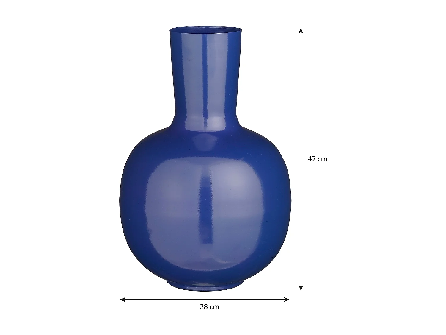 Vase en fer - 28 x 28 x 42 - Bleu - DARA