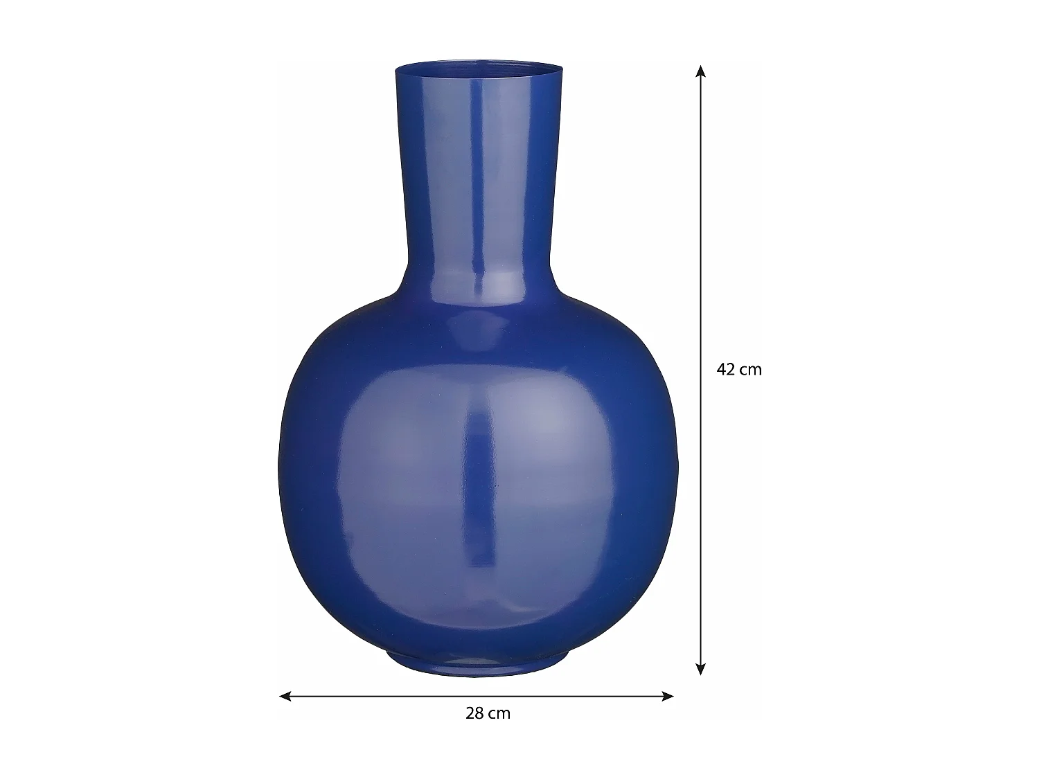 Vase en fer - 28 x 28 x 42 - Bleu - DARA