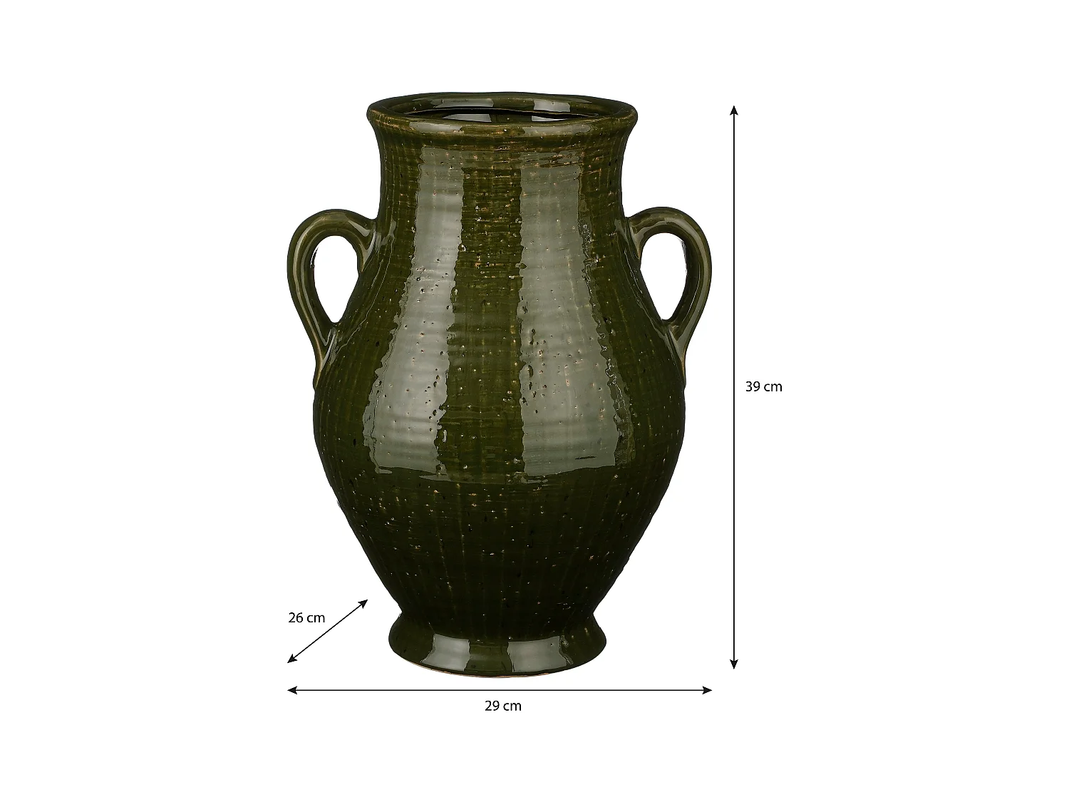 Vase aus Keramik - 29 x 26 x 39 - Grün - ELENA
