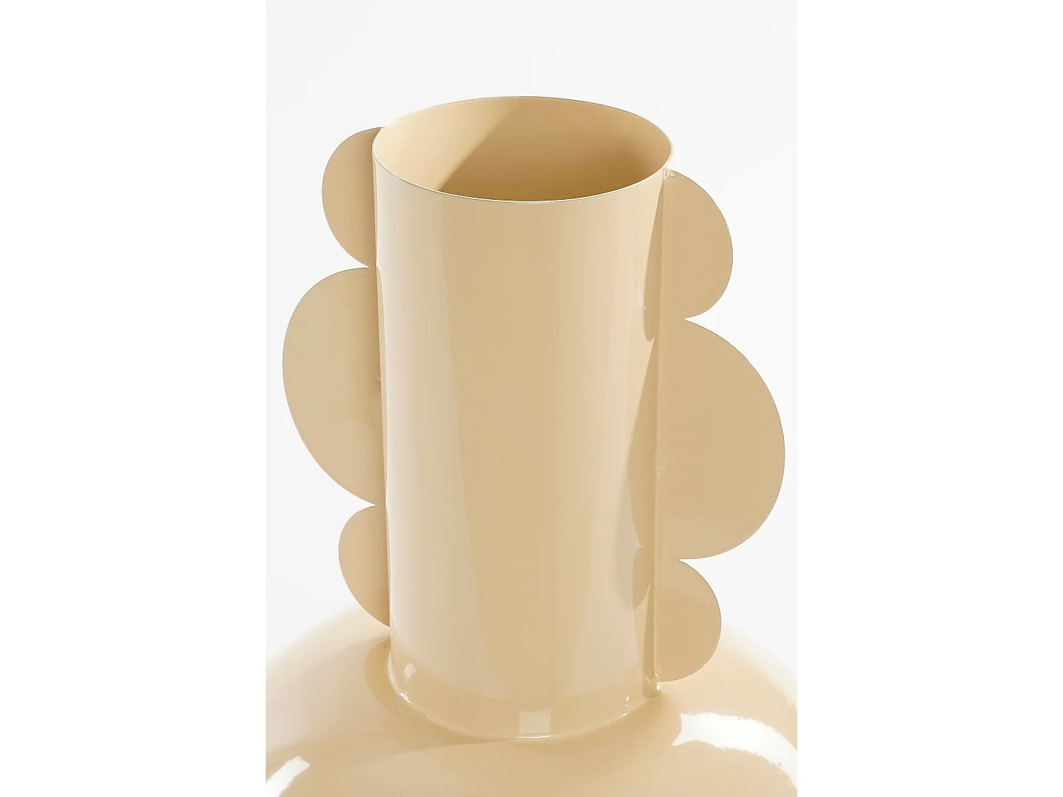 Vaas van ijzer - 25 x 25 x 36 - Beige - BOYD