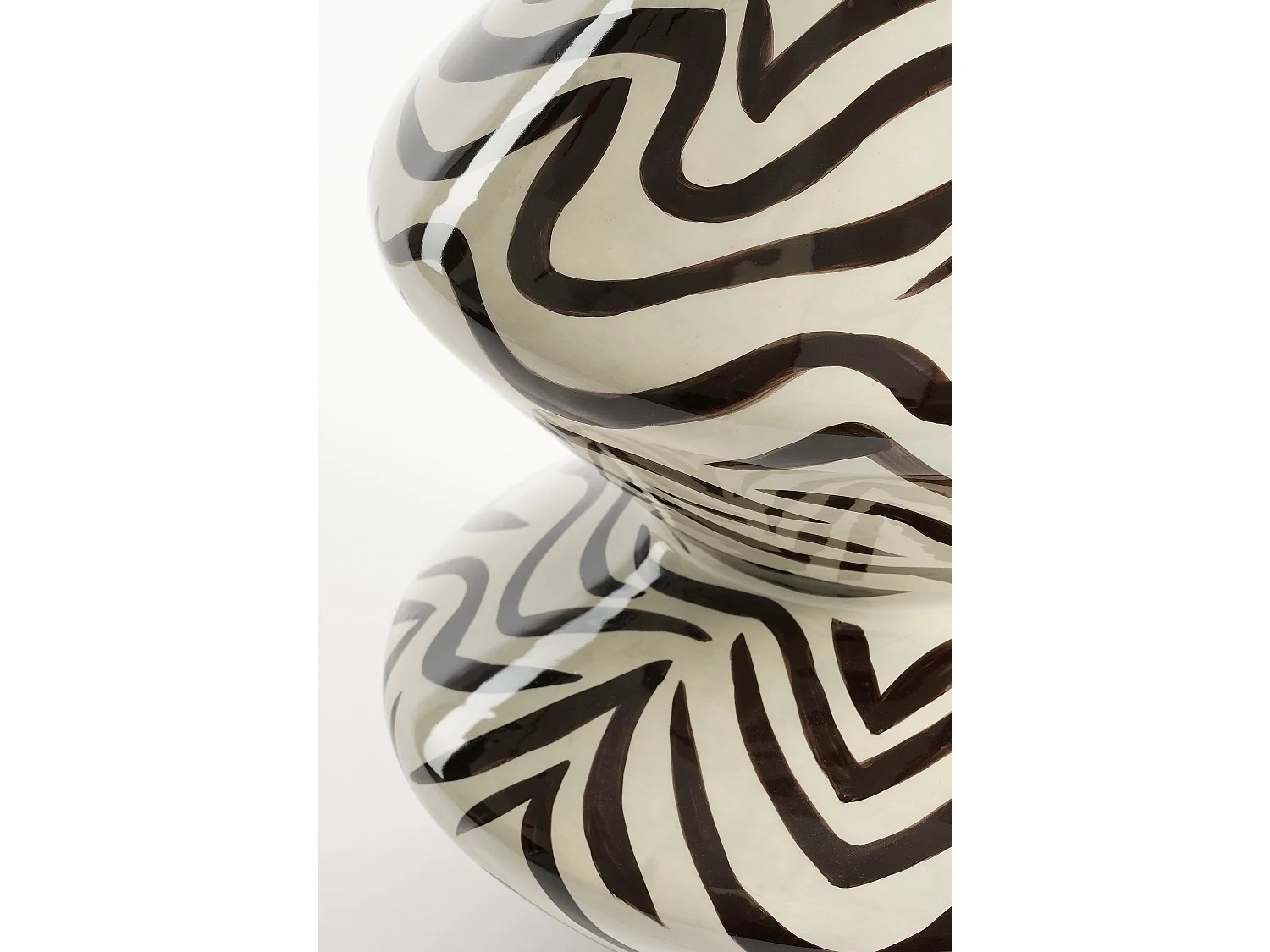 Vaso in  - 21 x 21 x 38 - Nero, bianco - STRATT