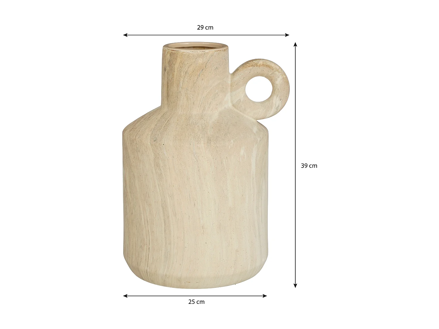 Vase en céramique - 29 x 25 x 39 - Beige - TRENTINO