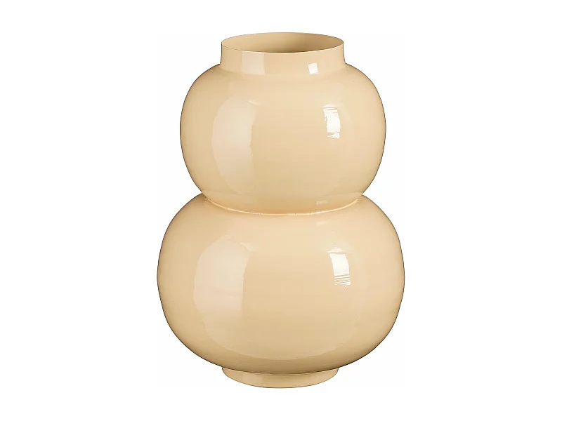 Vaas van ijzer - 26 x 26 x 37 - Beige - BOYD