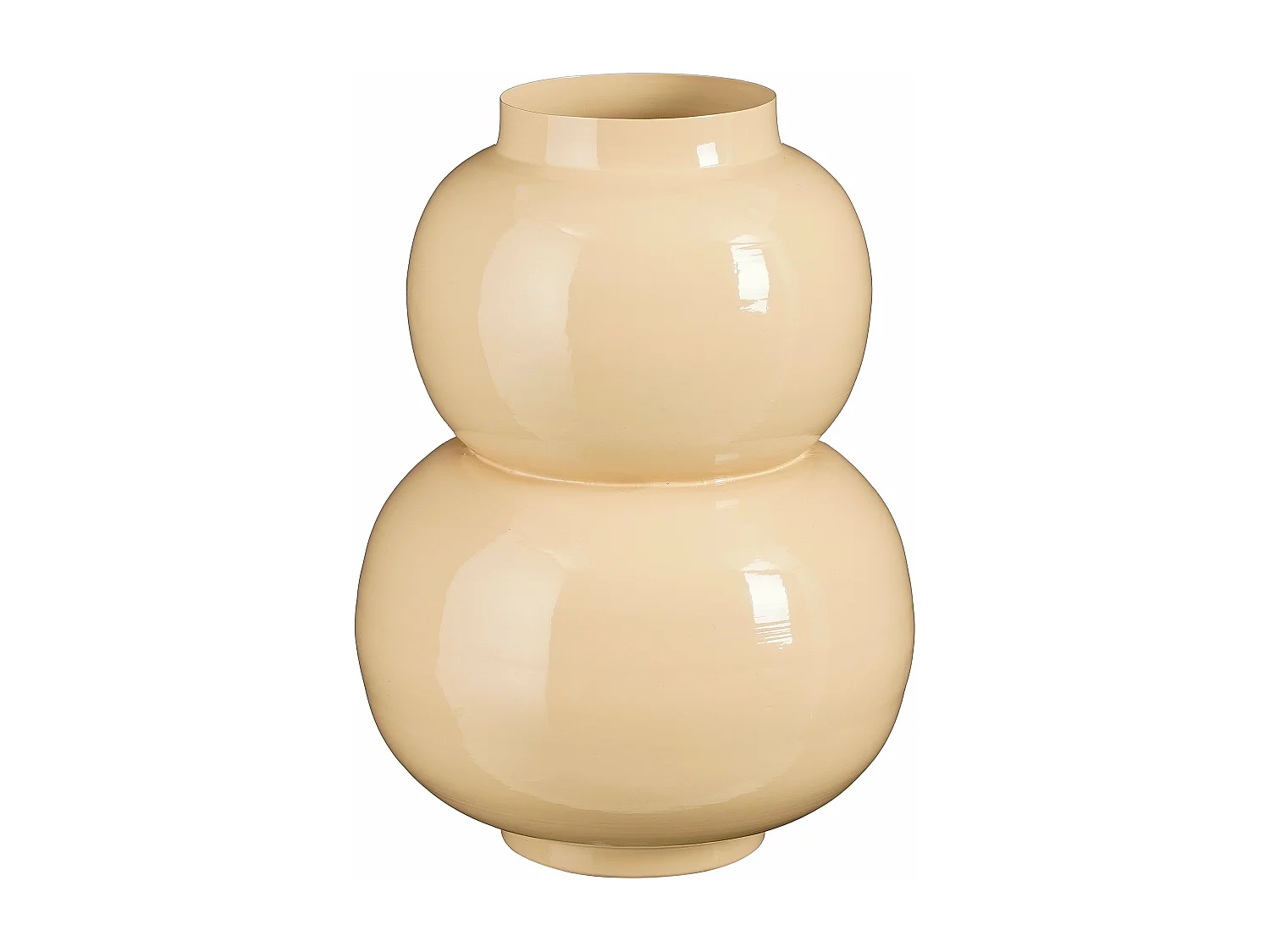 Vaas van ijzer - 26 x 26 x 37 - Beige - BOYD