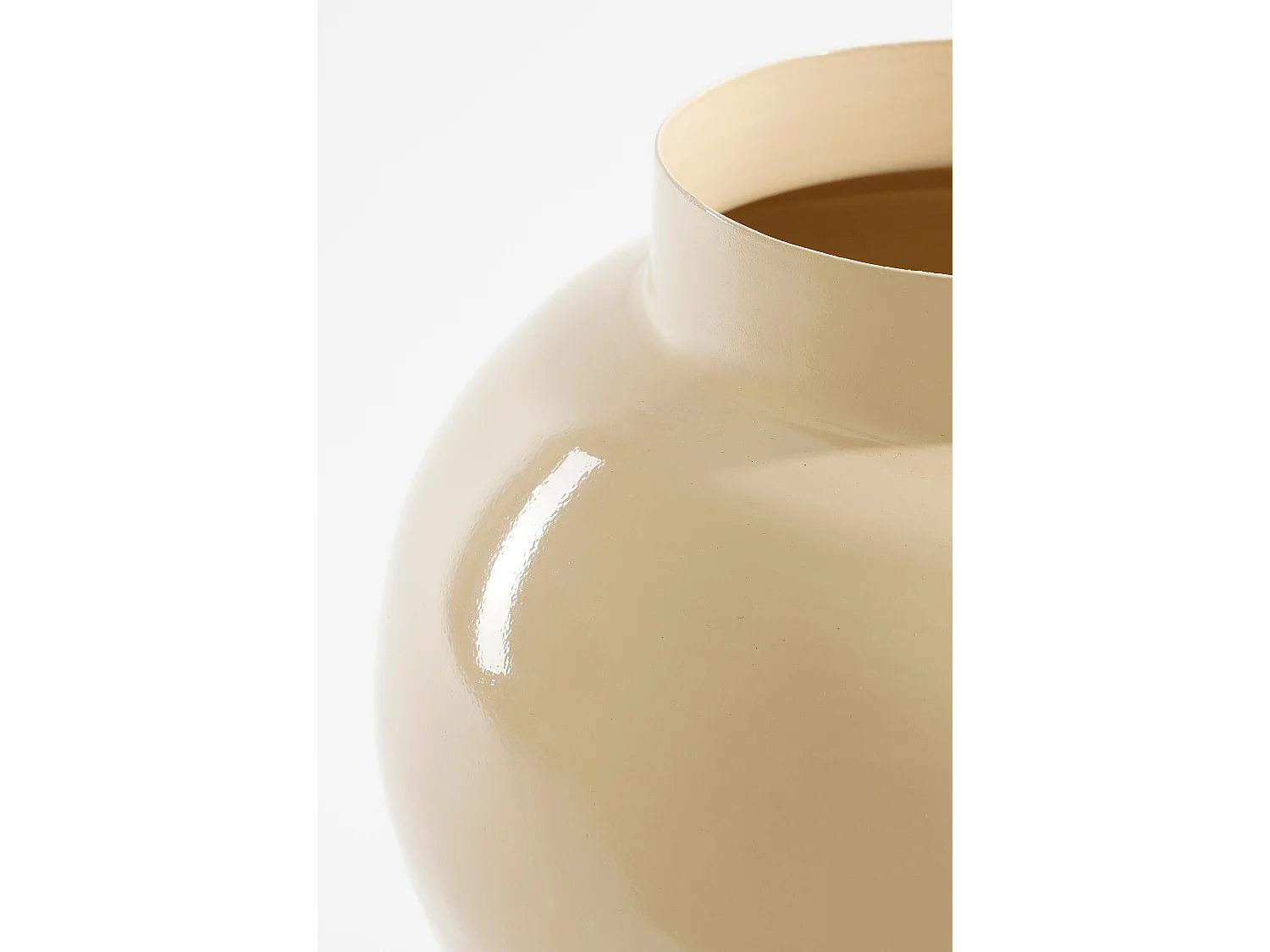 Vaas van ijzer - 26 x 26 x 37 - Beige - BOYD