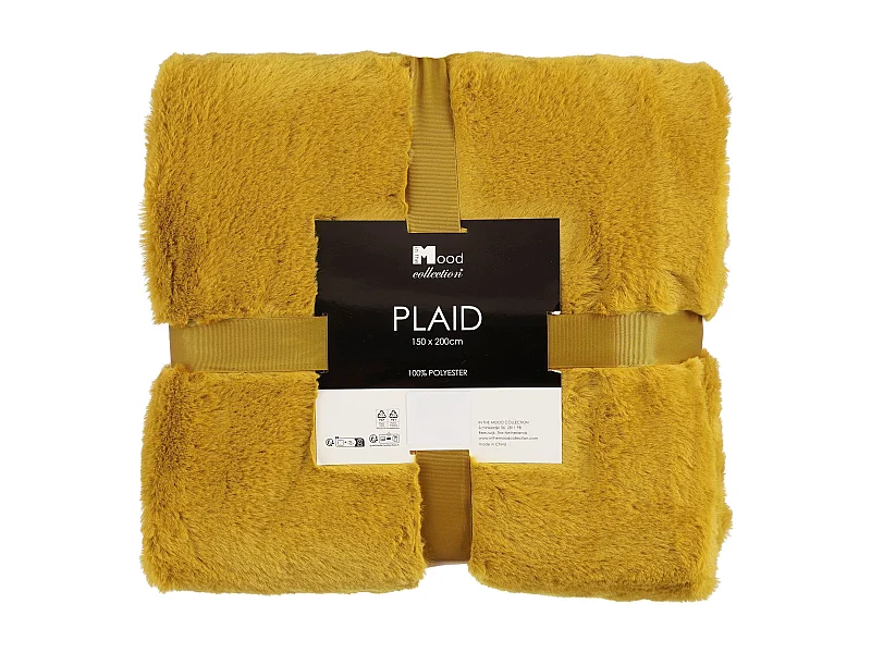 Kuscheldecke aus Polyester - 200 x 150 x 2 - Gelb - BRONTE