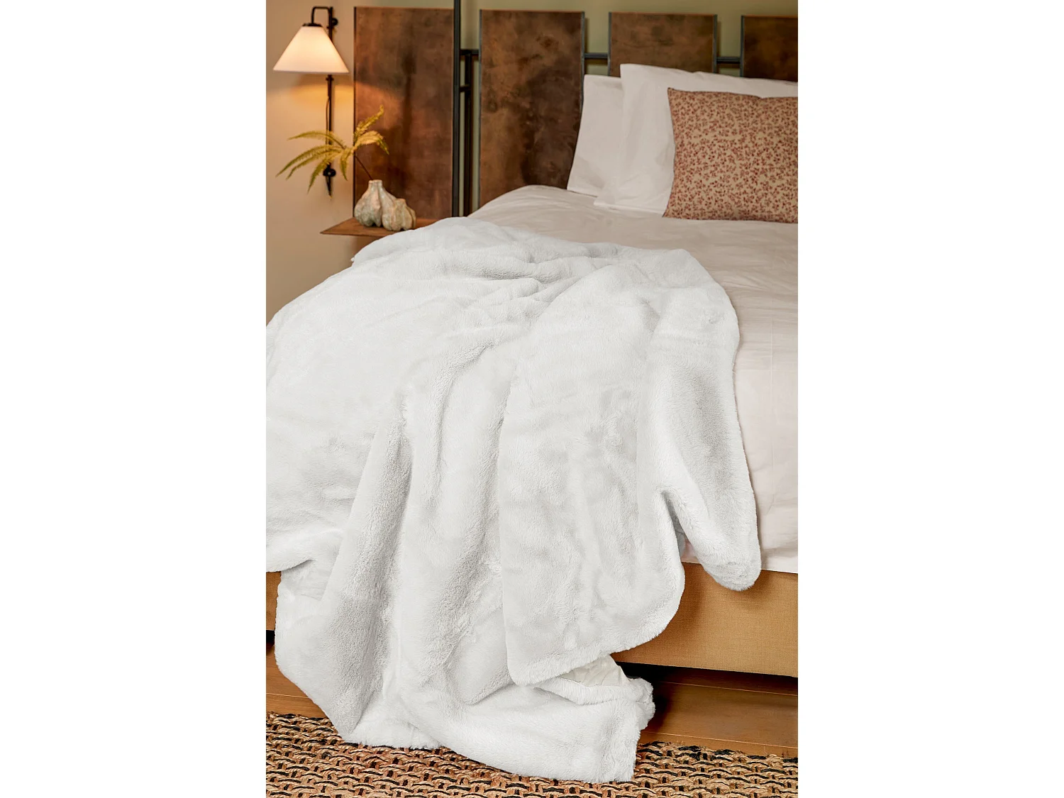 Plaid en polyester - 200 x 150 x 2 - Blanc - BRONTE