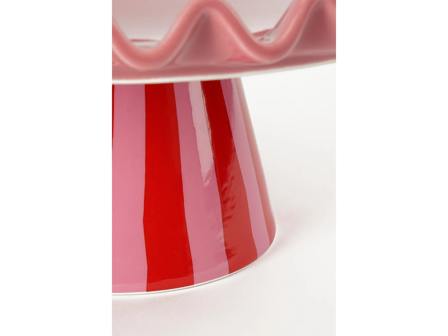 Taartplateau van keramiek - 30 x 30 x 13 - Roze, rood - BELLA