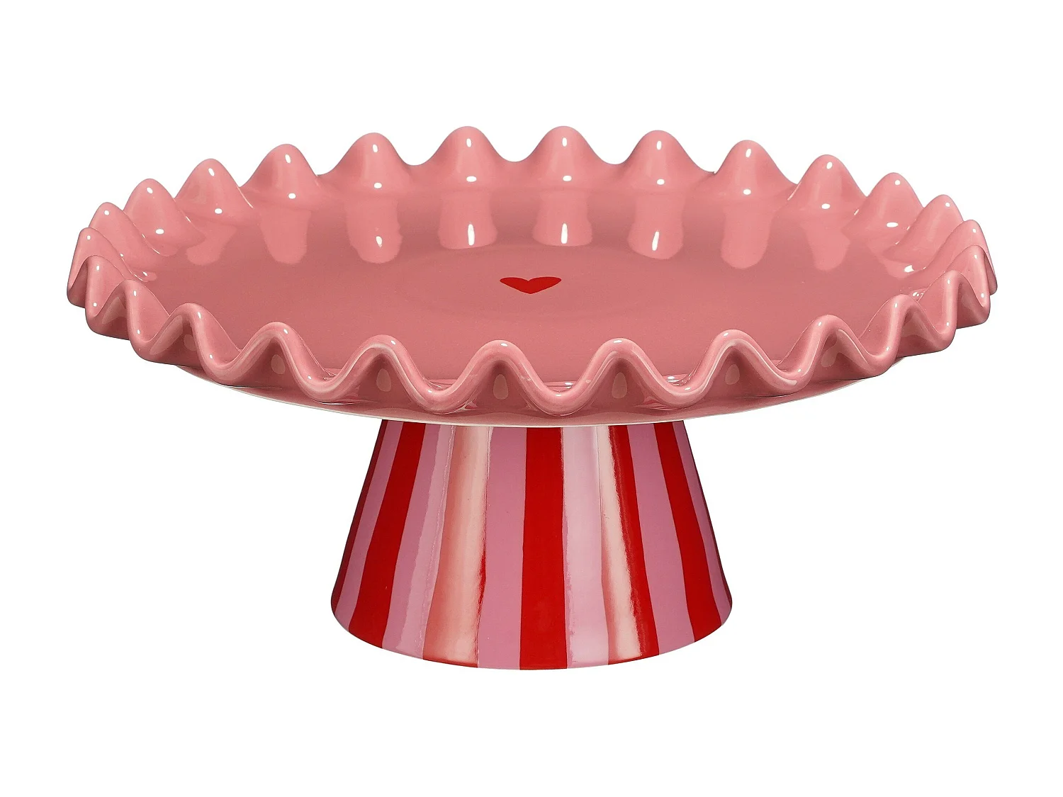 Soporte para tarta de Cerámica - 30 x 30 x 13 - Rosa, rojo - BELLA