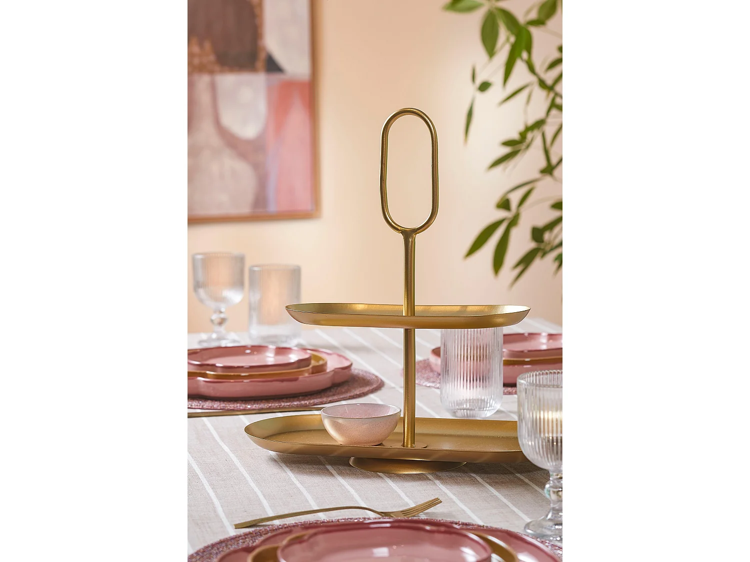 Etagère van ijzer - 38 x 17 x 37 - Goud - RAMA