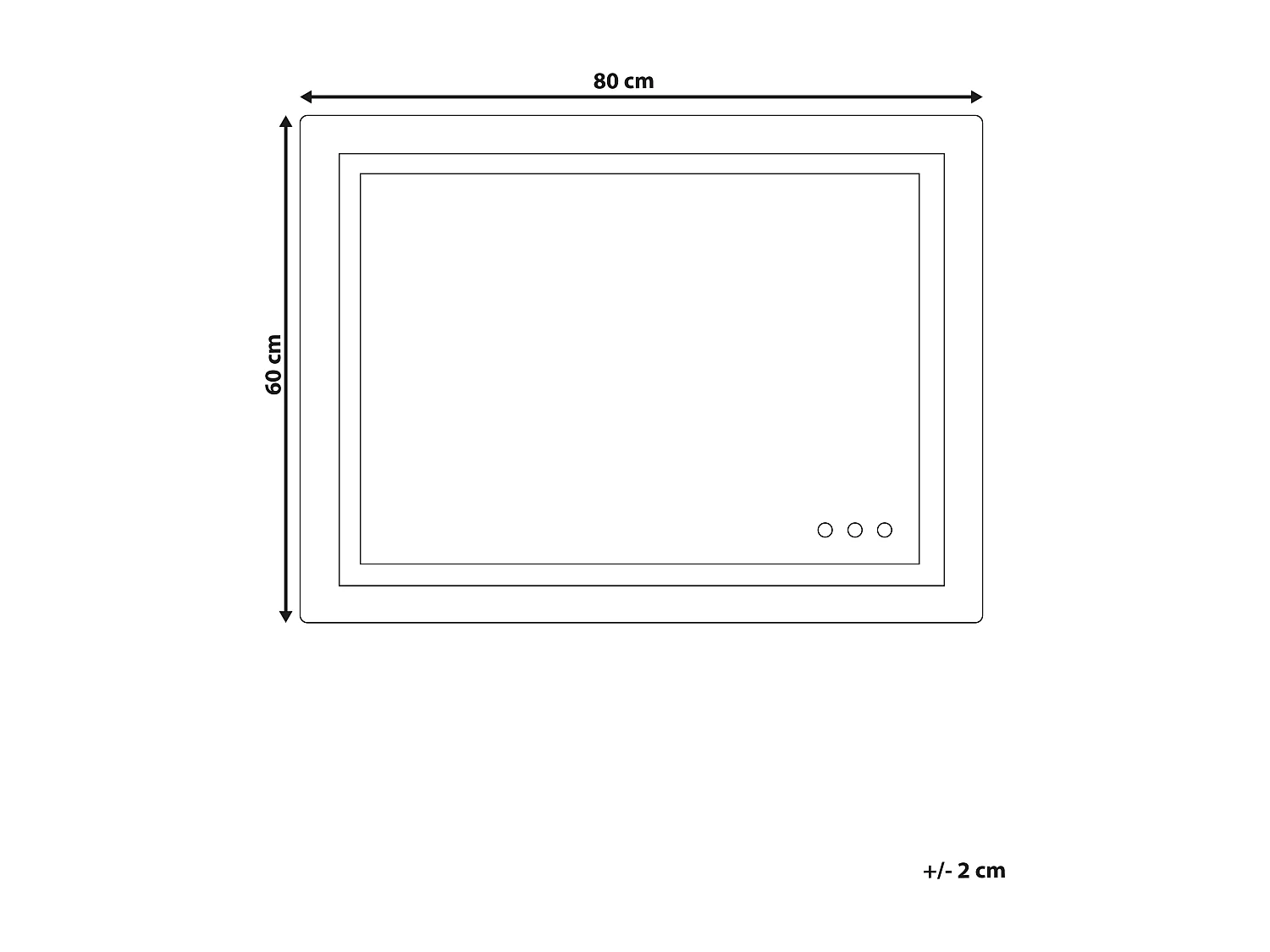 Miroir de salle de bain LED PRENOIS 80 cm 60 cm Argenté