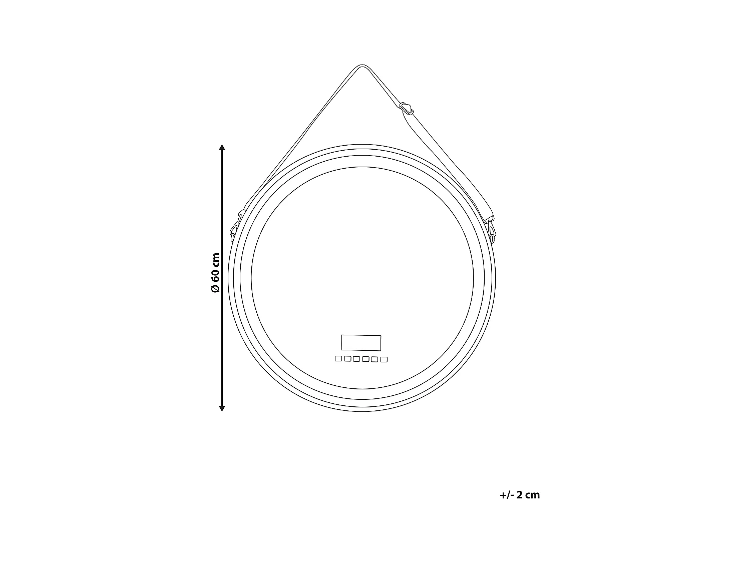Miroir de salle de bain LED DAROIS 60 cm 60 cm Avec haut-parleur Bluetooth intégré Doré