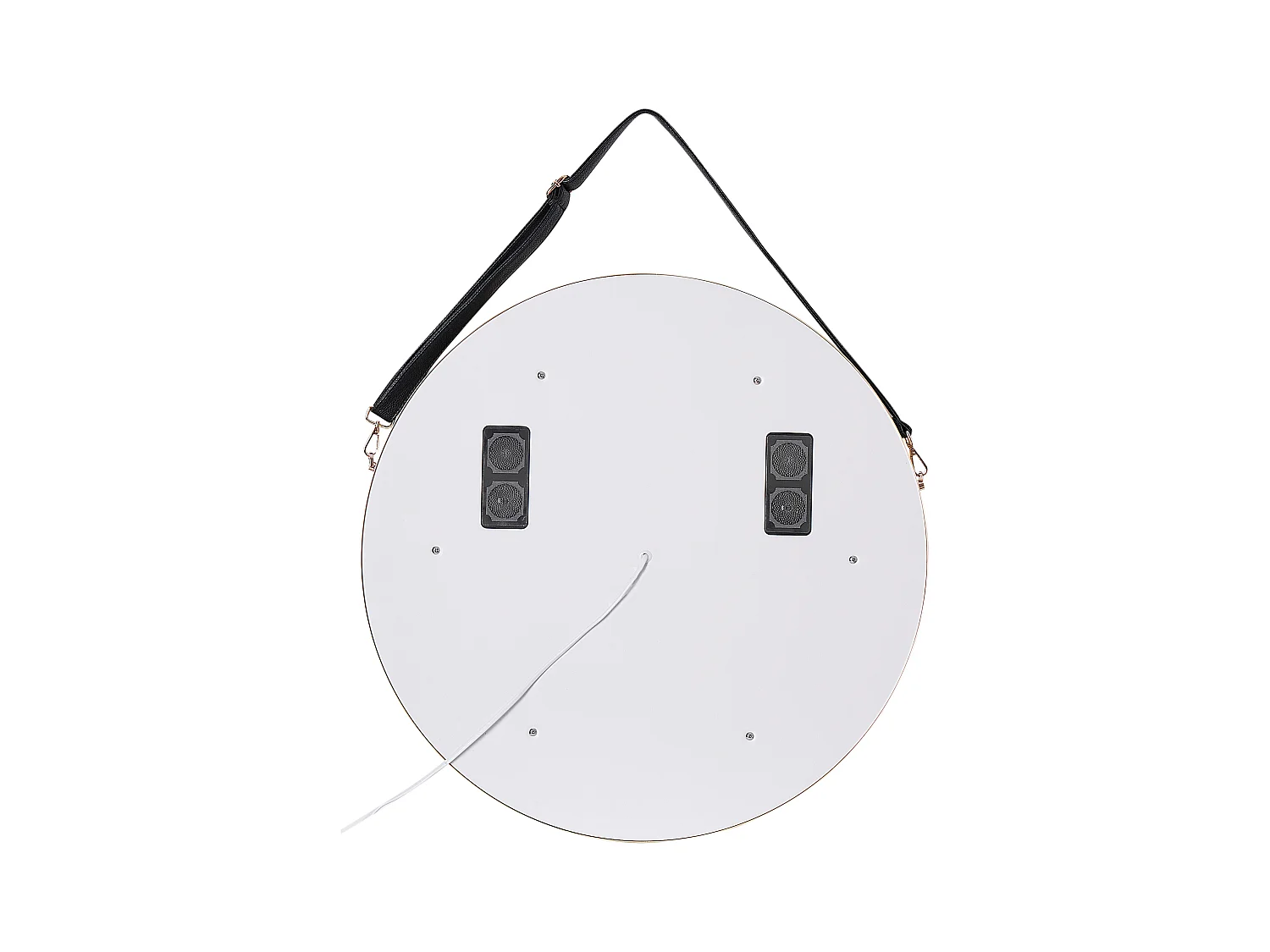 Miroir de salle de bain LED DAROIS 60 cm 60 cm Avec haut-parleur Bluetooth intégré Doré