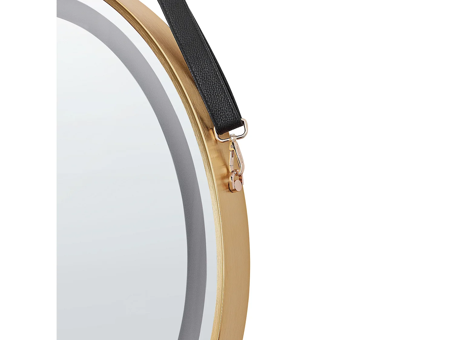 Miroir de salle de bain LED DAROIS 60 cm 60 cm Avec haut-parleur Bluetooth intégré Doré