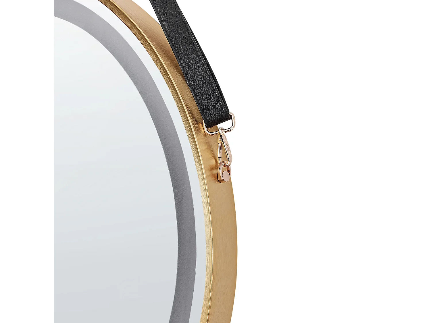 Specchio da bagno con luce LED DAROIS 60 cm 60 cm con altoparlante Bluetooth integrato Oro