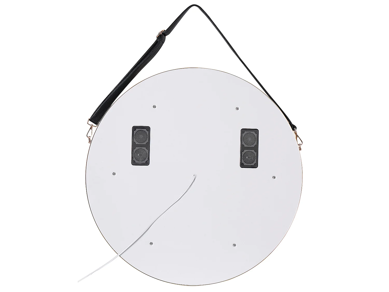 Miroir de salle de bain LED DAROIS 60 cm 60 cm Avec haut-parleur Bluetooth intégré Doré