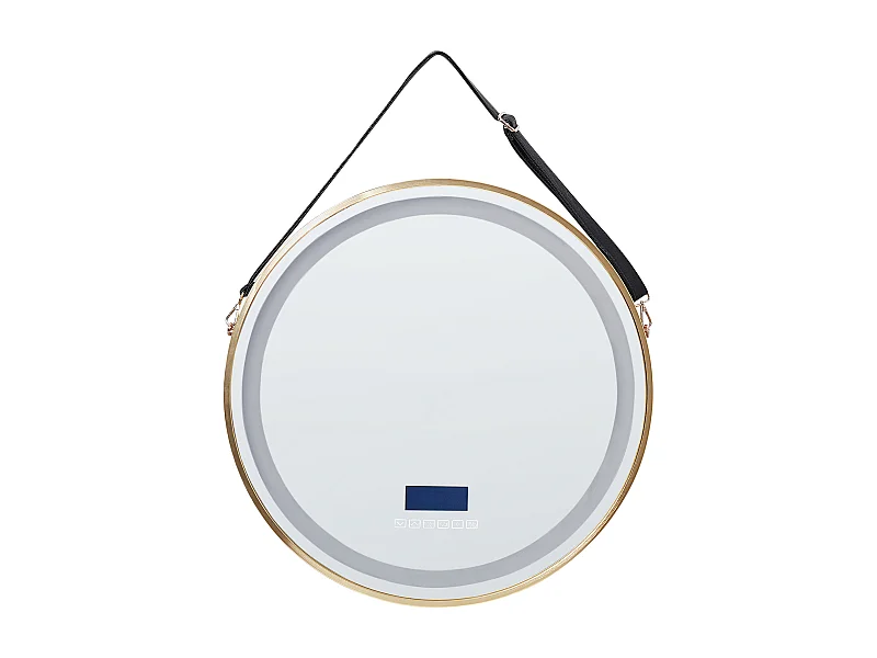 LED-Badezimmer-Spiegel DAROIS 60 cm 60 cm mit Bluetooth-Lautsprecher Gold