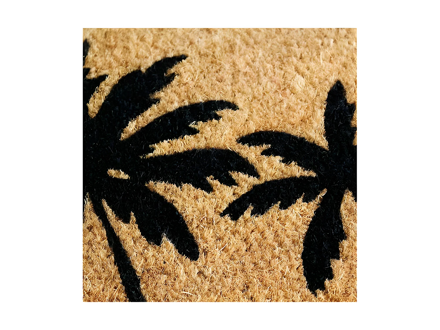 Tapis brosse coco naturel PVC 40x60cm avec motif palmier pour intérieur/extérieur abrité