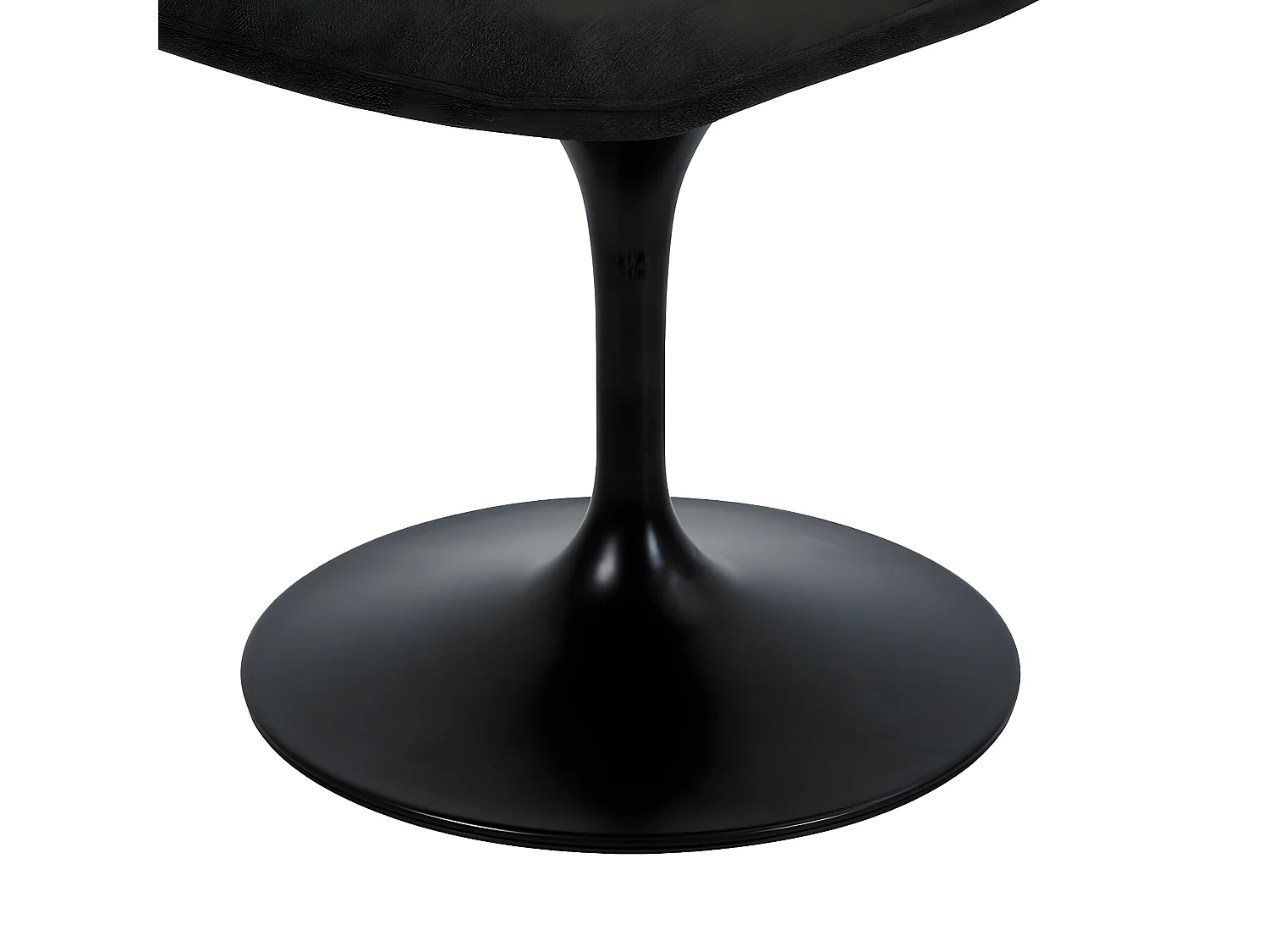 Chaise pivotante avec assise et dossier rembourrés recouverts de tissu noir bronze, base ronde en métal avec revêtement en epoxy noir - LORA