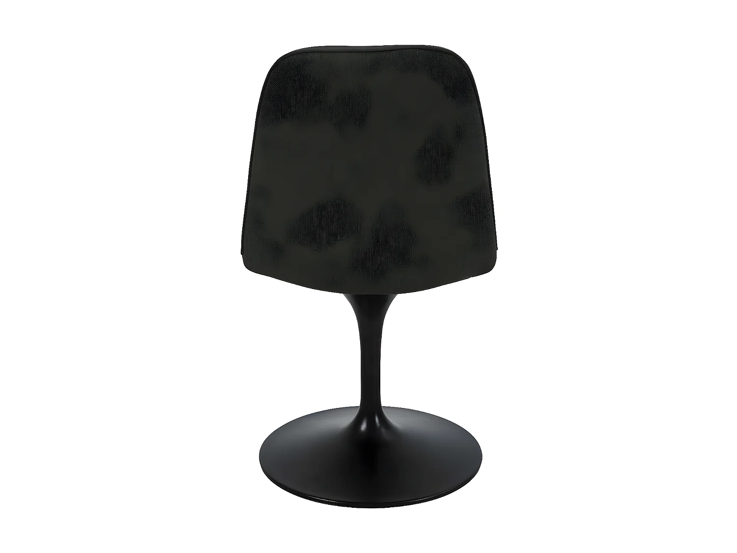 Chaise pivotante avec assise et dossier rembourrés recouverts de tissu noir bronze, base ronde en métal avec revêtement en epoxy noir - LORA