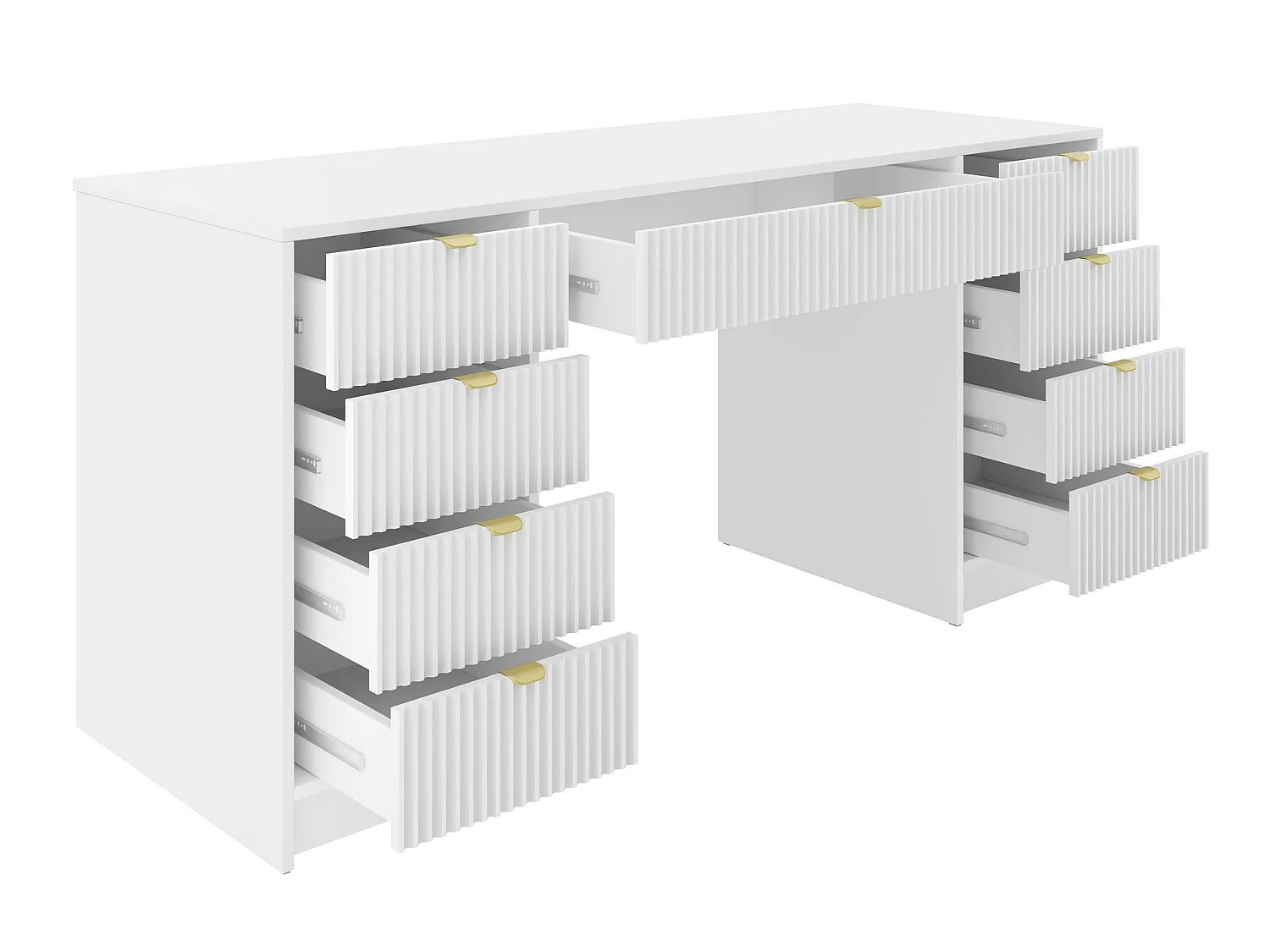 Mesa de oficina Comfivo Papilio I, Con cajones, 76x154x55cm, Blanco