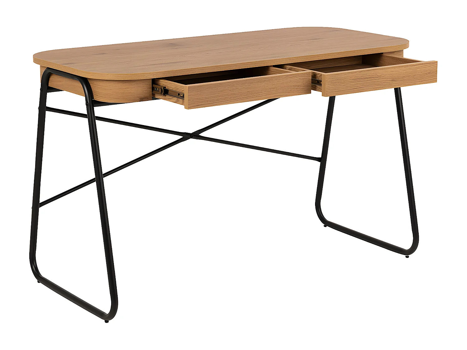 Blueton bureau 2 tiroirs naturel.