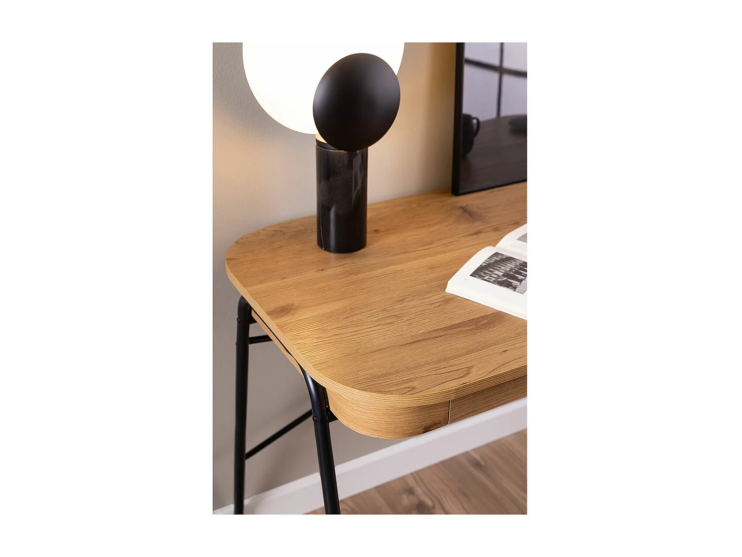 Blueton bureau 2 tiroirs naturel.