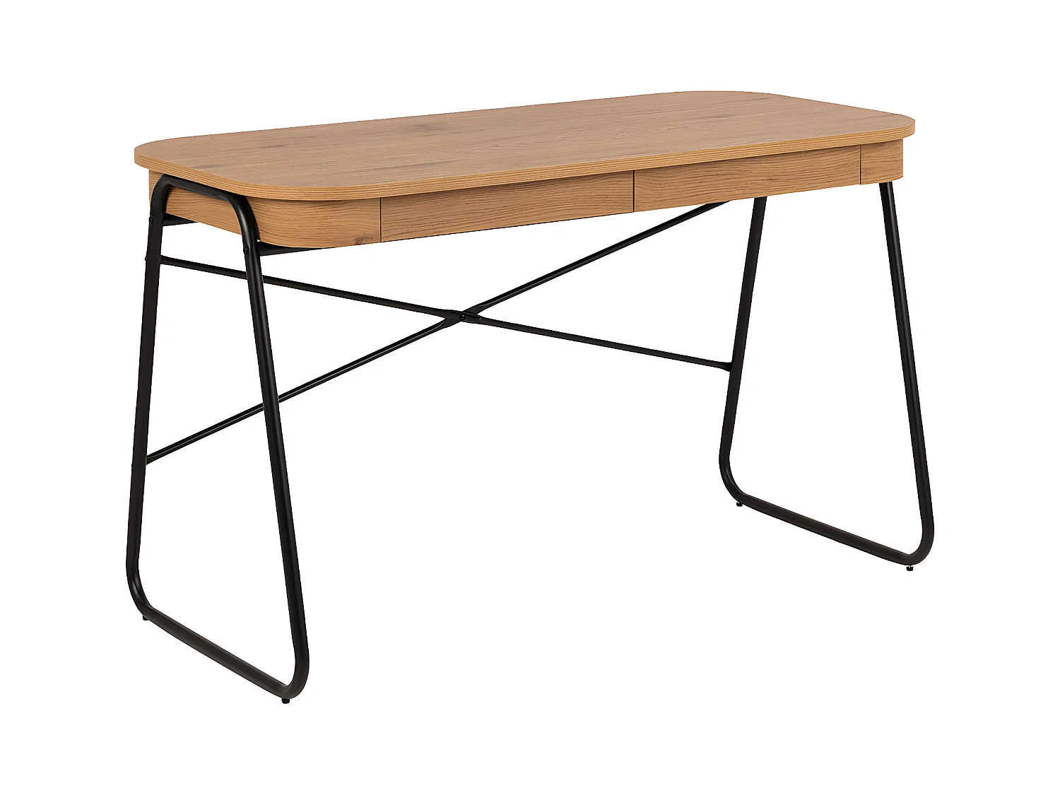 Blueton bureau 2 tiroirs naturel.
