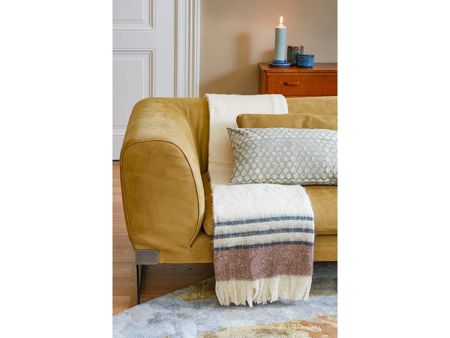 Plaid en acrylique - 180 x 130 x 1 - Beige -