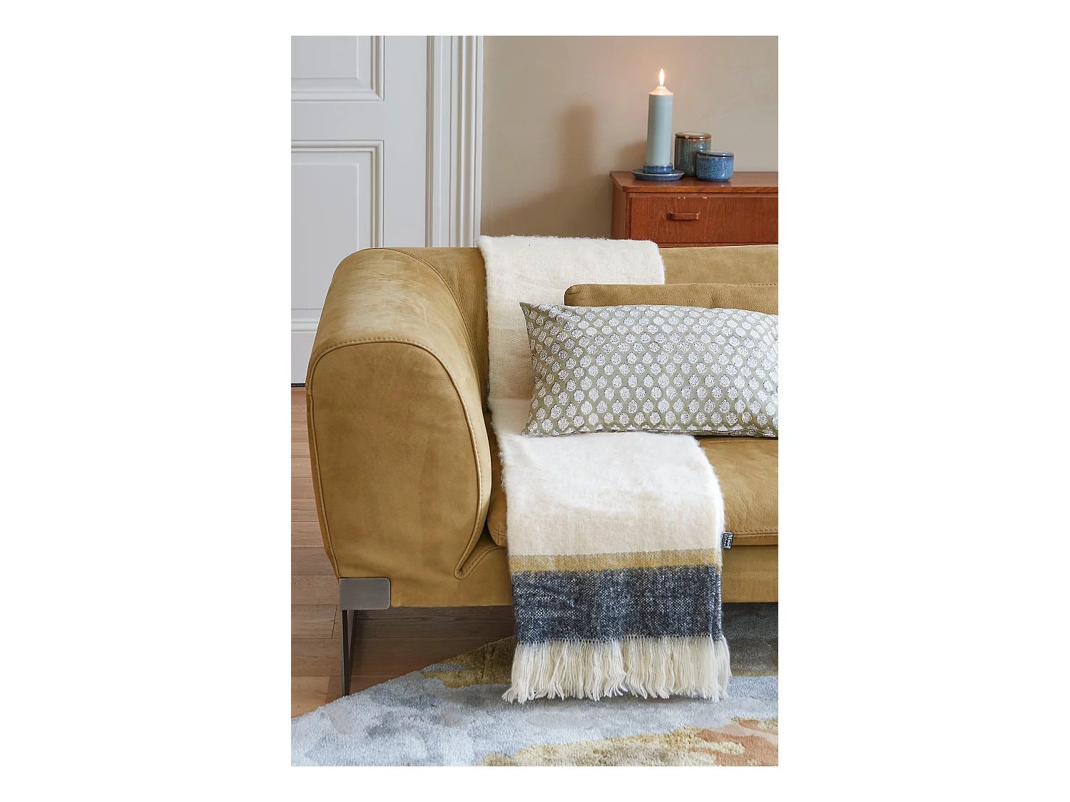 Plaid en acrylique - 180 x 130 x 1 - Blanc cassé -