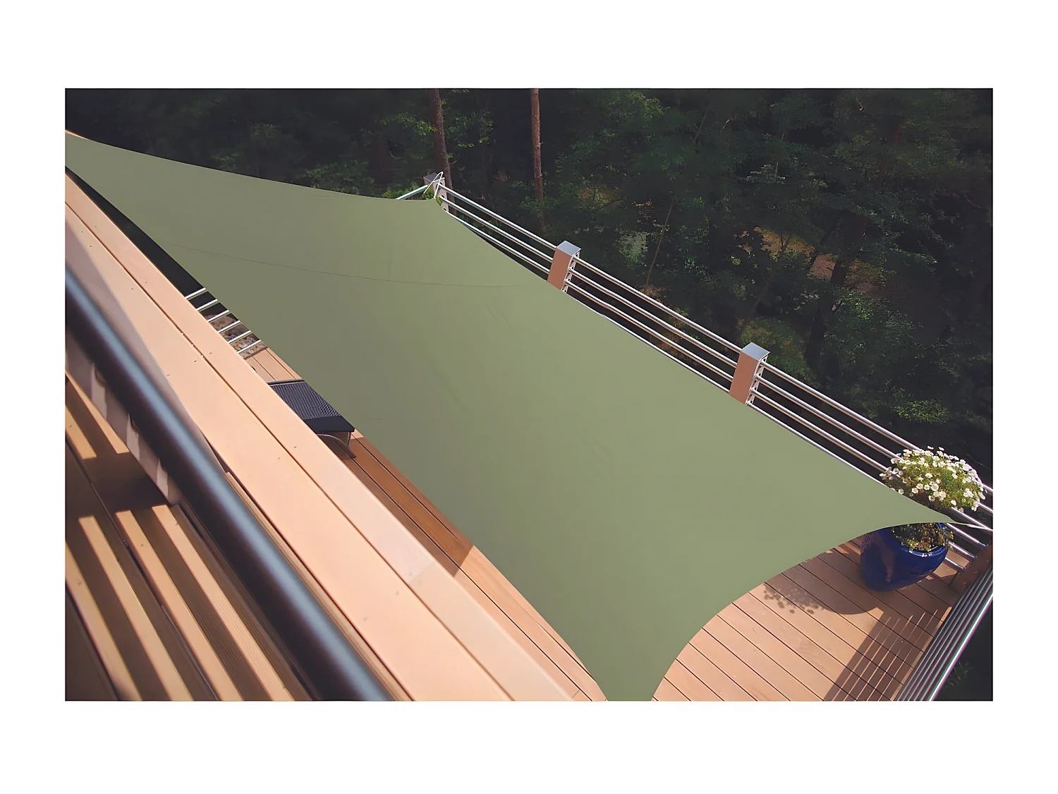 Voile d'ombrage rectangulaire SERENITY - 4,20 x 3,00 m - Kaki - Jardiline