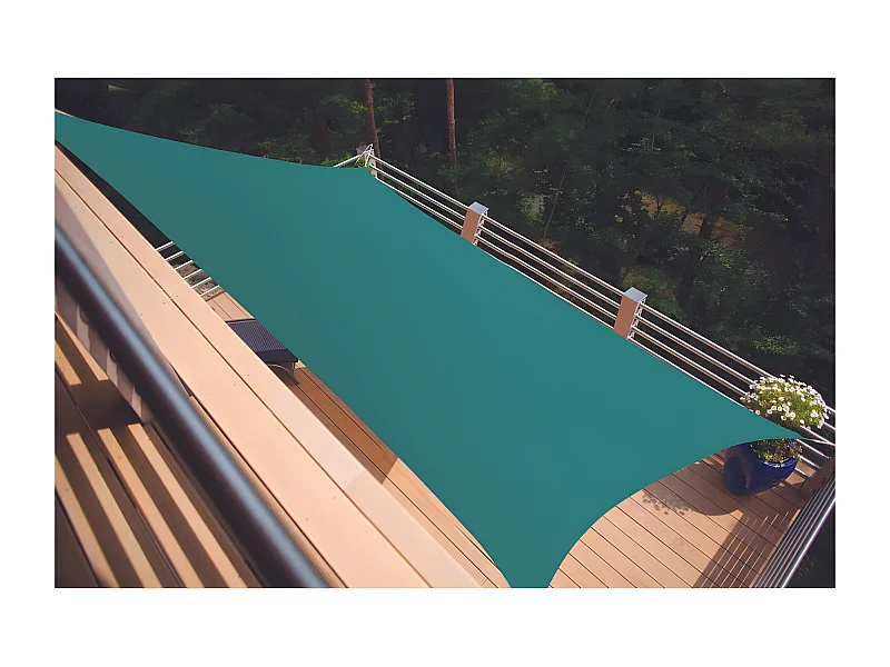 Voile d'ombrage rectangulaire SERENITY - 4,20 x 3,00 m - Bleu Canard - Jardiline