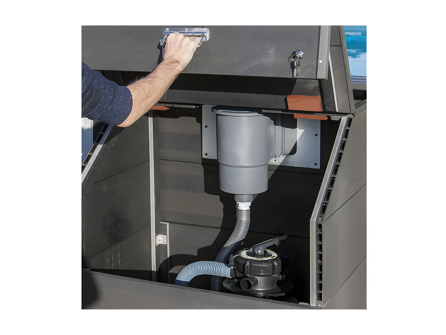 Coffre de filtration piscine composite hauteur 1,15 m - Gré