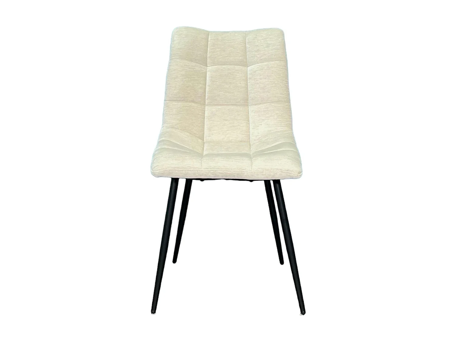 Chaise en velours écru motif damier (lot de 2) PALERME