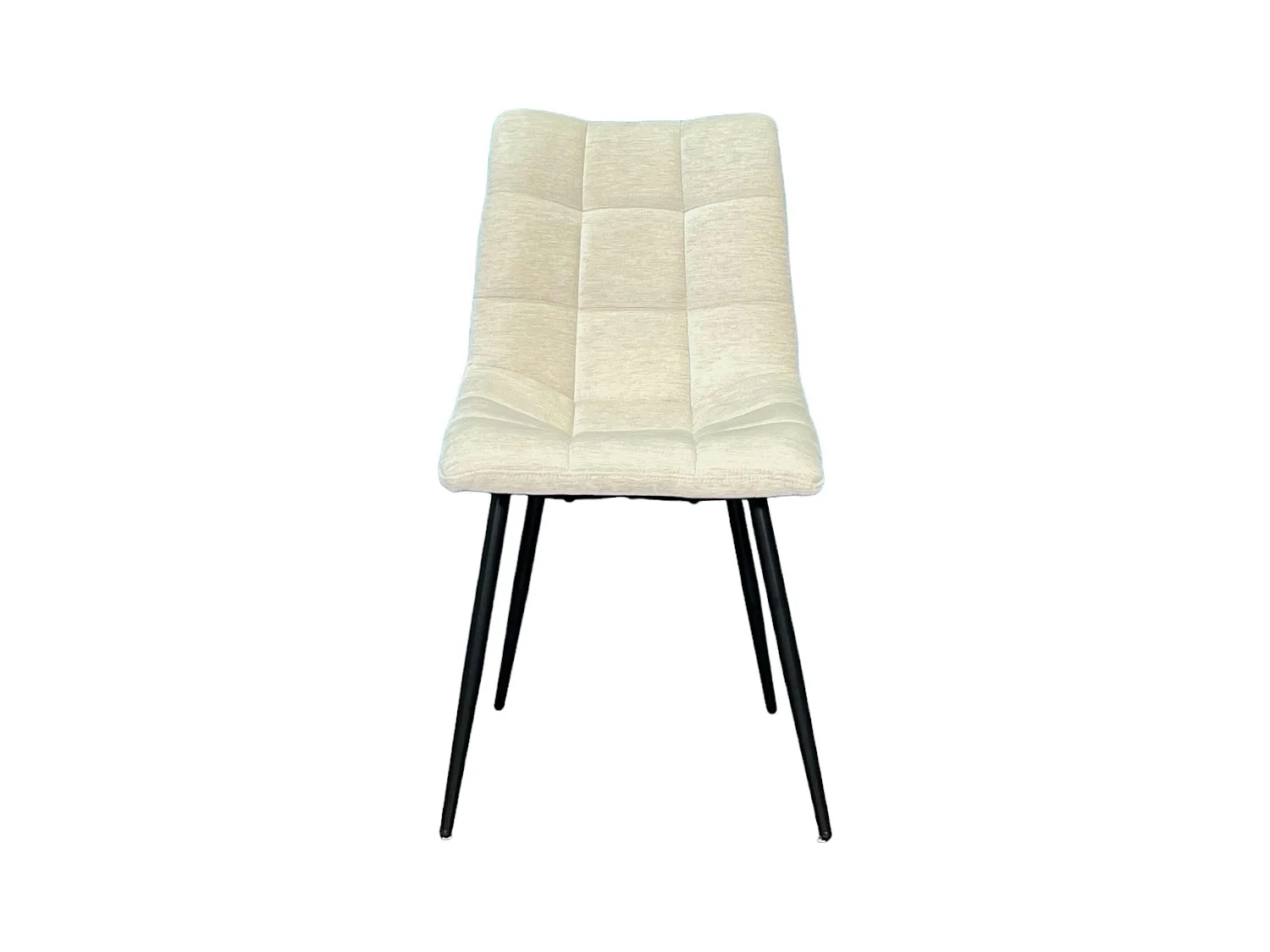 Chaise en velours écru motif damier (lot de 2) PALERME