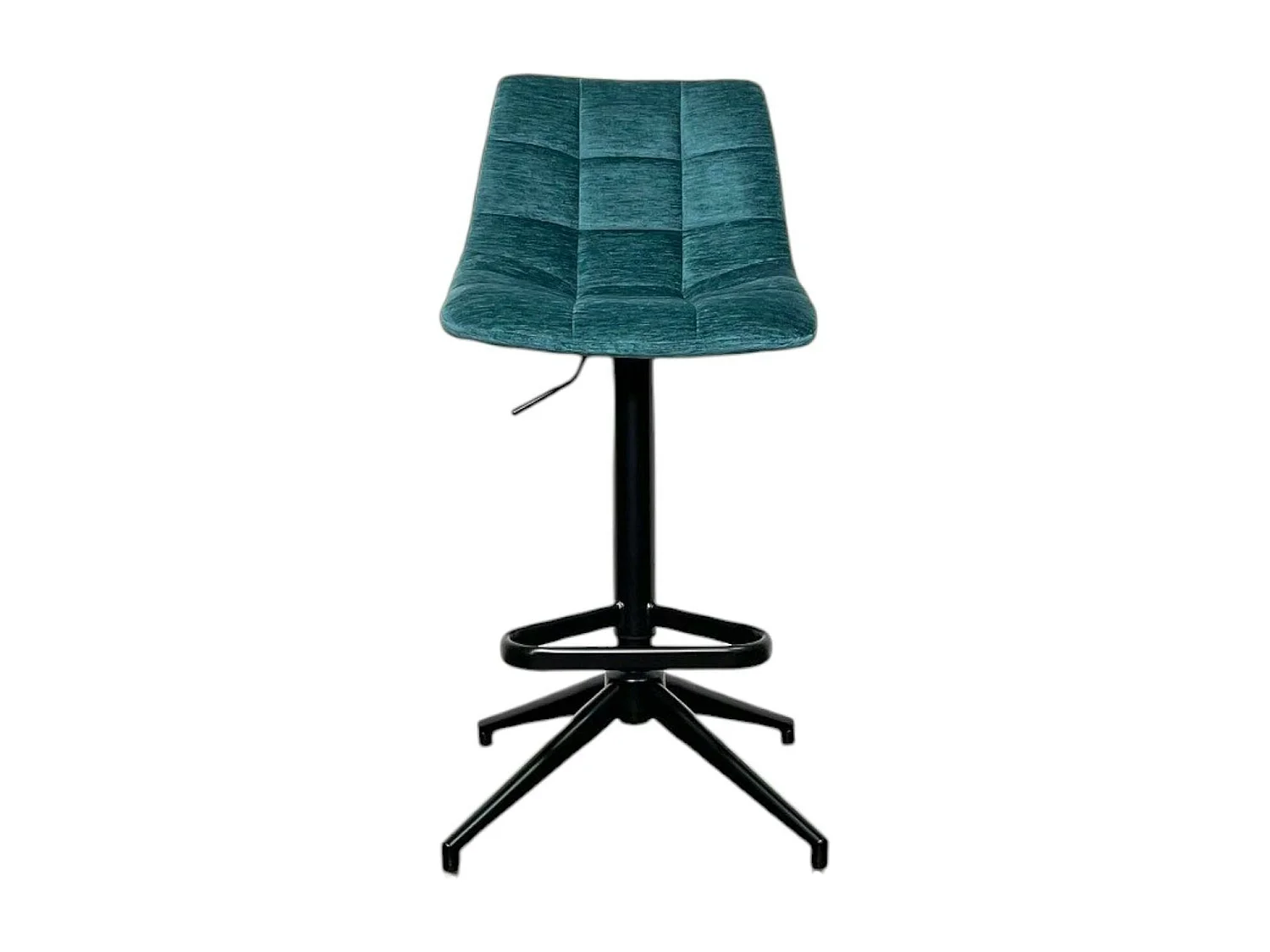 Tabouret de bar pivotant motif damier, velours lagon (lot de 2) PALERME