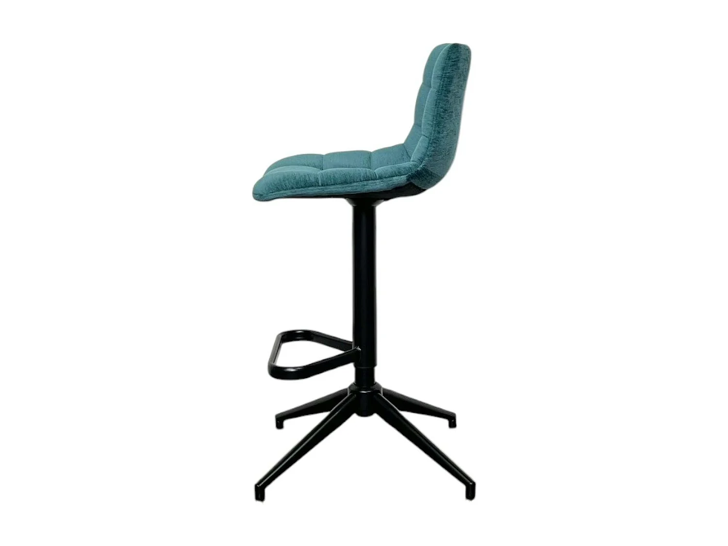 Tabouret de bar pivotant motif damier, velours lagon (lot de 2) PALERME