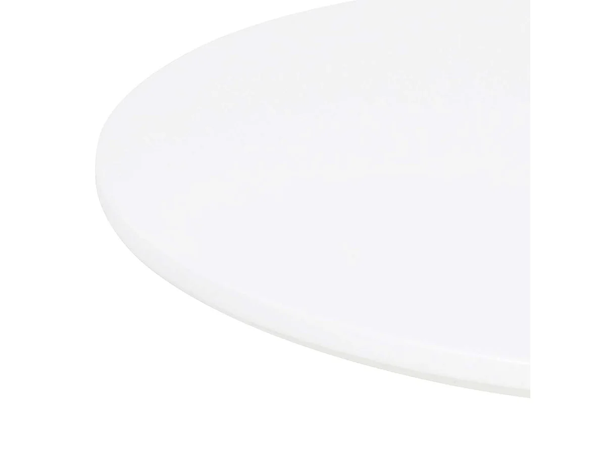 Table à manger ronde pour 4 à 5 personnes diamètre 100 cm, finition laquée mate blanche, base ronde en métal blanc - TULIPS