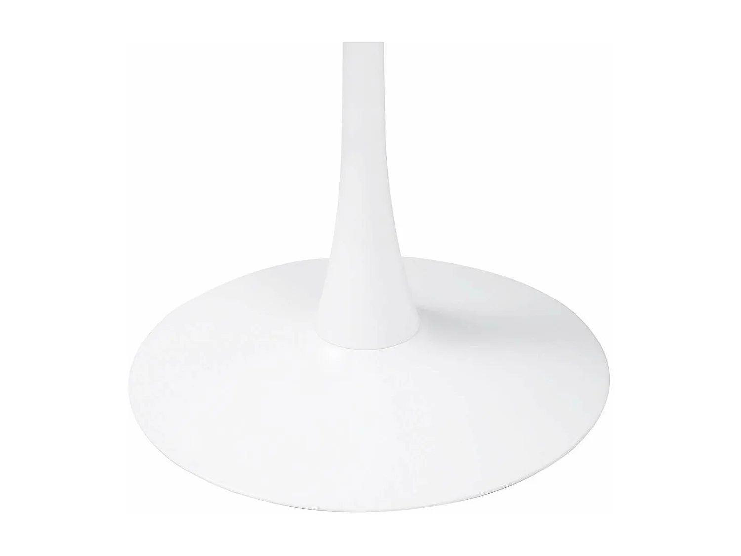 Table à manger ronde pour 4 à 5 personnes diamètre 100 cm, finition laquée mate blanche, base ronde en métal blanc - TULIPS