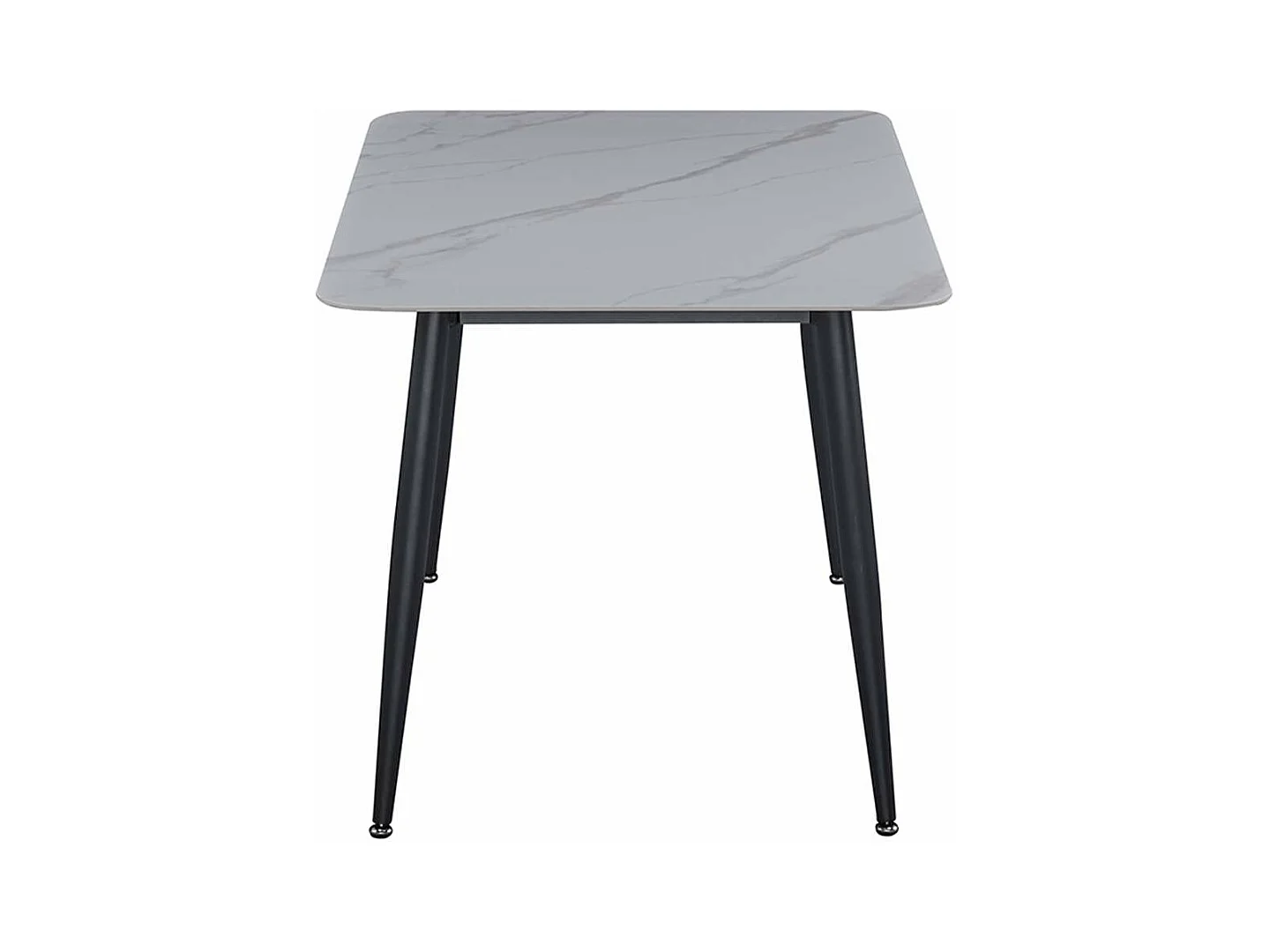 Table à manger rectangulaire 4 - 6 places dimensions 140 x 80 cm en finition stratifié aspect marbre blanc - DIVA